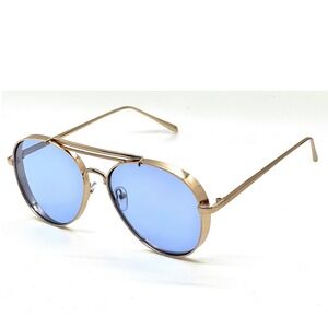 Aviator Sunglasses Blue Lens Gold Frame Fashion Sun Glasses Trendy Shades Lentes